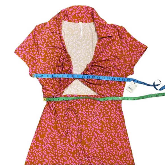 Free People Womens Cut Out Floral Mini Dress - Picture 9 of 14